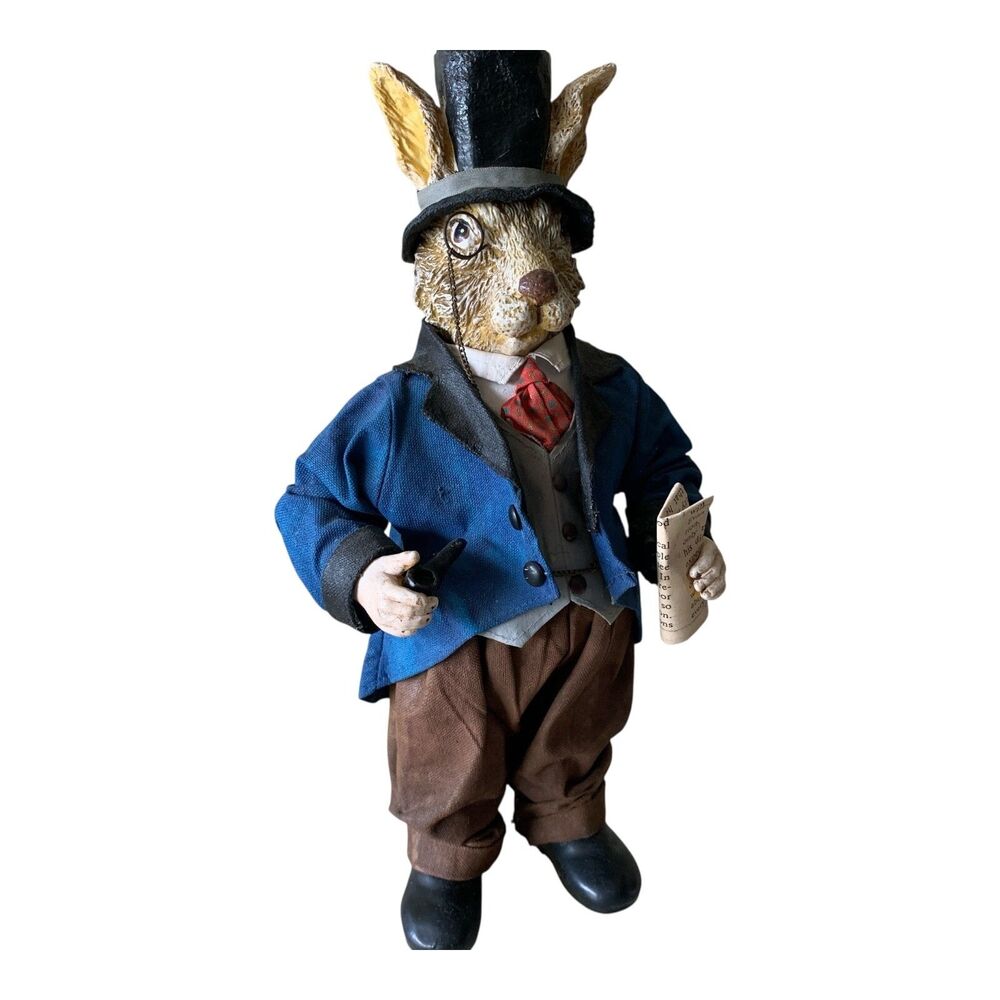 Folkraft Possible Dreams Sir Robert Rabbit Figurine Londonshire 1988 Monocle Box